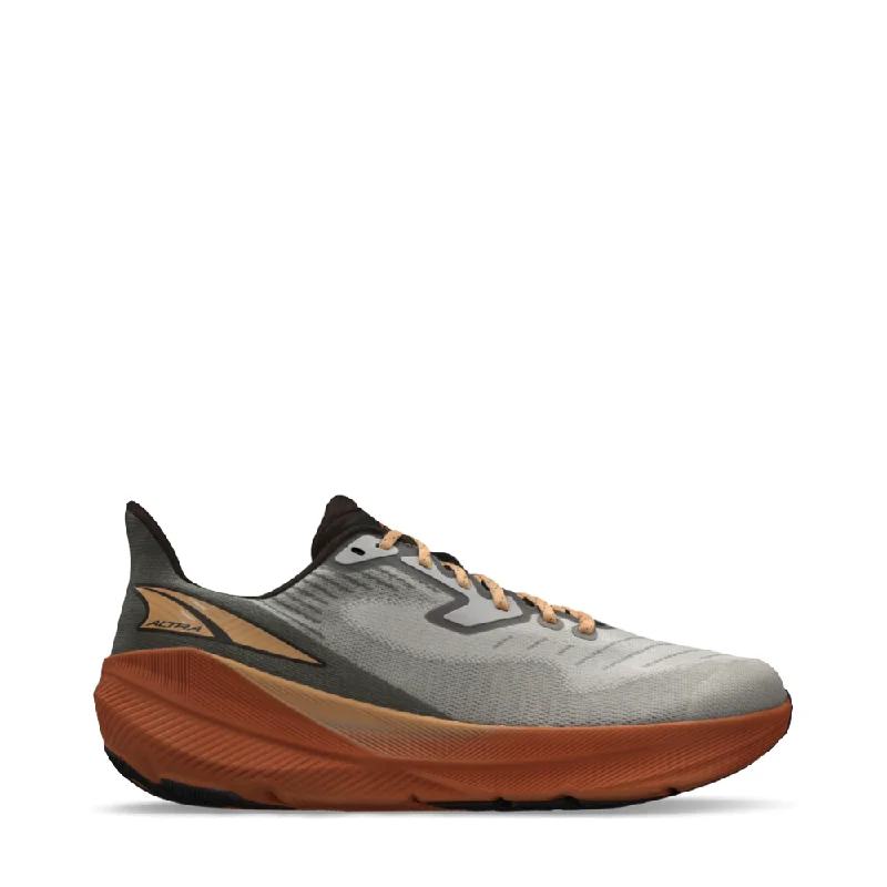 Altra Men's Experience Flow Sneaker in Gray/Orange Upcycled Shoe Look  