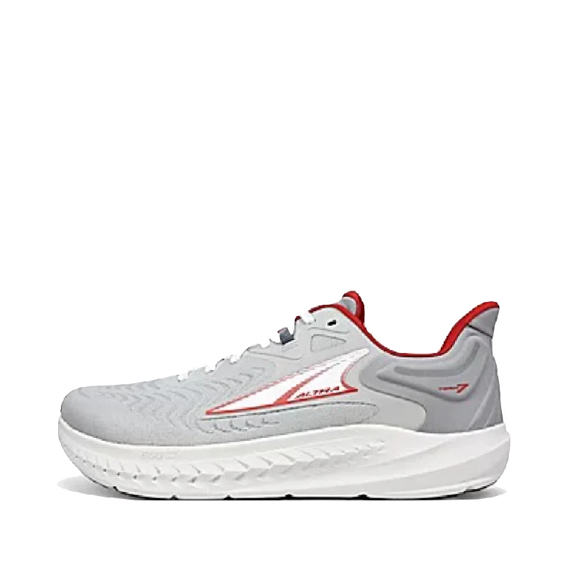 Altra Men's Torin 7 Running Sneaker in Gray/Red Quick - Dry Hiking Shoe Style   