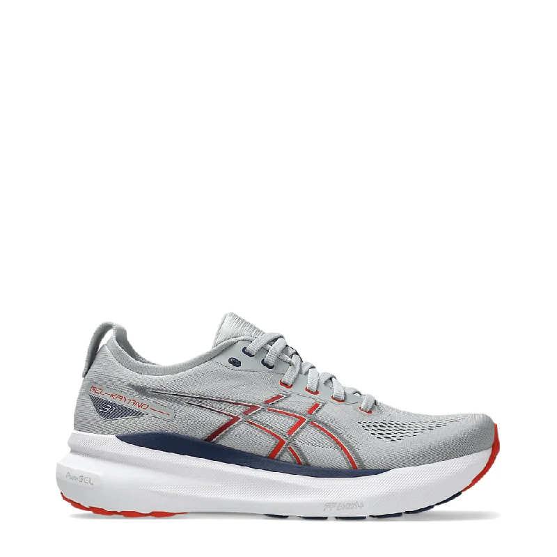 Asics Men's Gel-Kayano 31 Sneaker in Piedmont Grey/Fiery Red Neon - Accent Sneaker Look Asics Men's Gel-Kayano 31 Sneaker in Piedmont Grey/Fiery Red Neon - Accent Sneaker Look