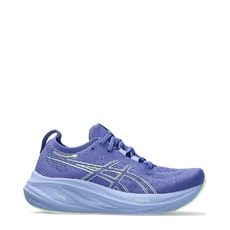 Asics Women's GEL-NIMBUS 26 Sneaker in Sapphire/Light Blue Combat - Inspired Military Boot Look Asics Women's GEL-NIMBUS 26 Sneaker in Sapphire/Light Blue Combat - Inspired Military Boot Look