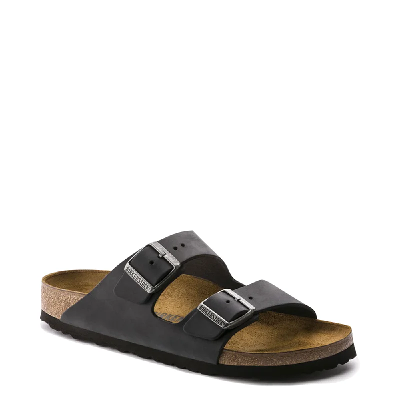 Birkenstock Arizona Oiled Leather Soft Footbed Sandal in Black Ivy League Loafer Look Birkenstock Arizona Oiled Leather Soft Footbed Sandal in Black Ivy League Loafer Look