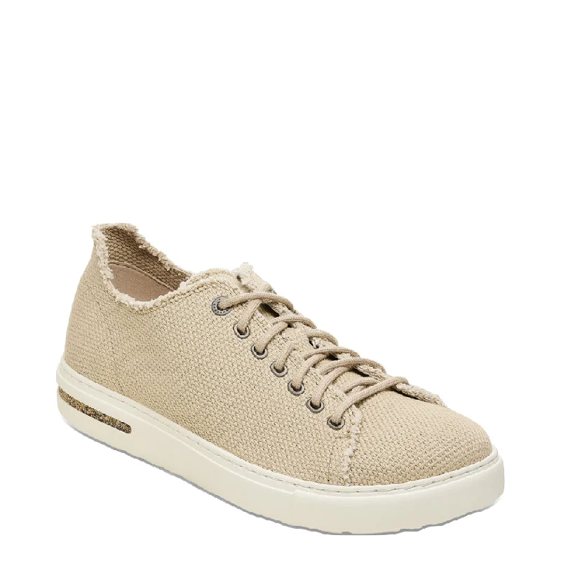 Birkenstock Women's Bend Low Deconstructed Sneaker in Sandcastle Beige Tailored Oxford Style 