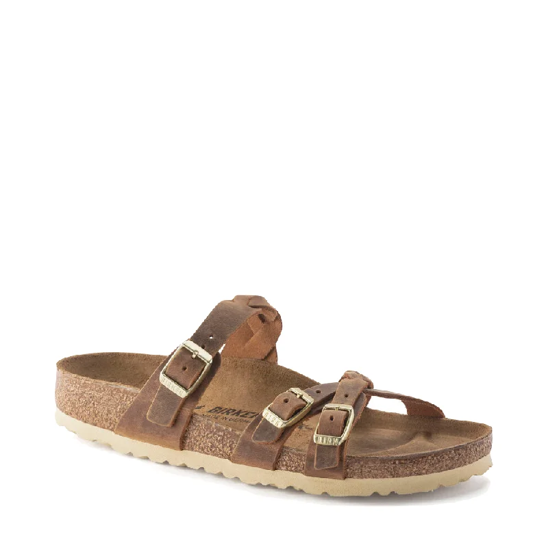 Birkenstock Women's Franca Braid Oiled Leather Sandal in Cognac Inflatable Shoe Look Birkenstock Women's Franca Braid Oiled Leather Sandal in Cognac Inflatable Shoe Look