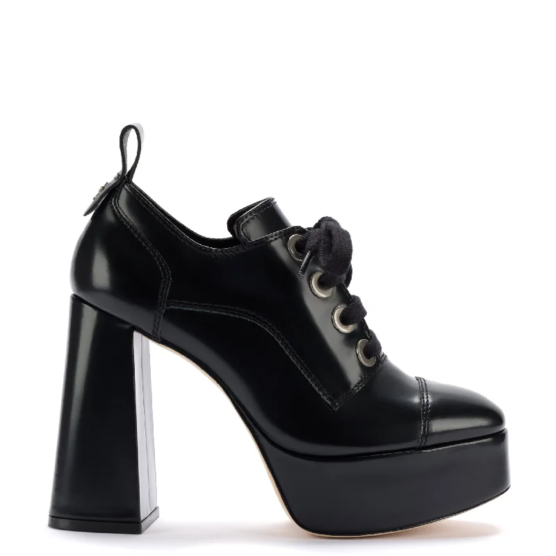 Eleonor Bootie In Black Leather Leather Driving Shoe Style  