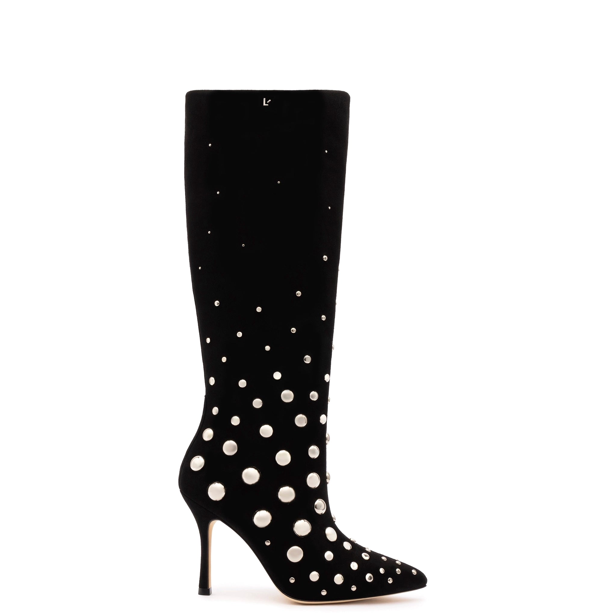 Kate Studs Boot In Black Suede Patchwork Shoe Aesthetic  