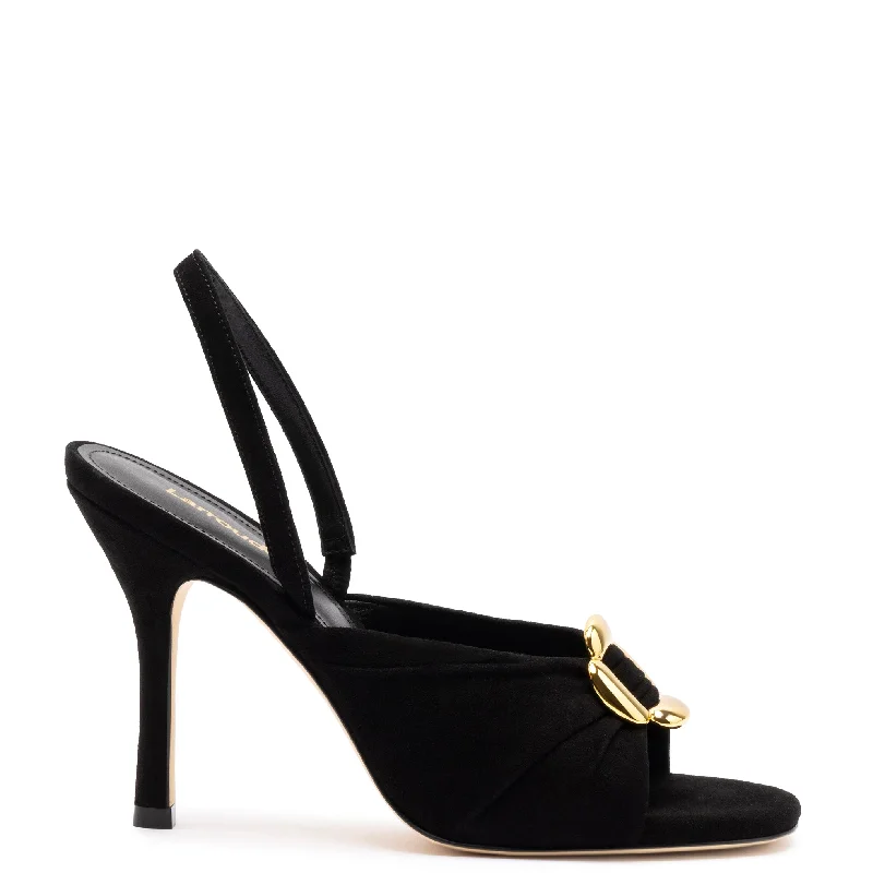 Mayfair Sandal In Black Suede British Gentleman Oxford Style  