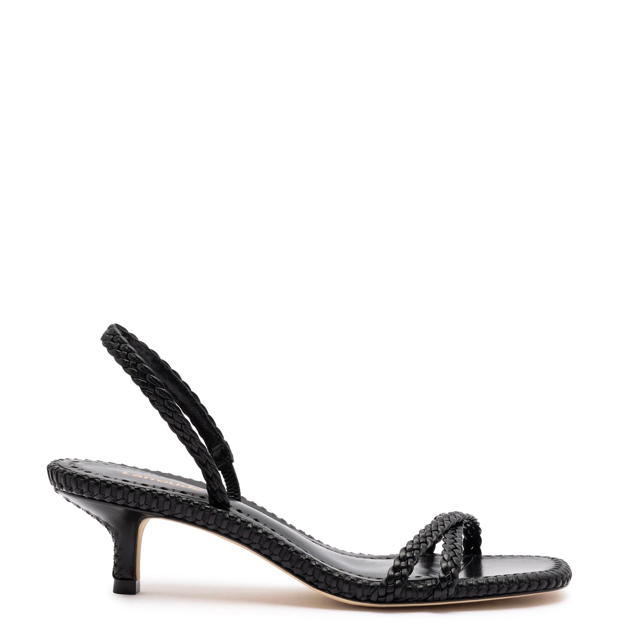 Mini Annie Sandal In Black Leather Monochromatic Shoe Look  