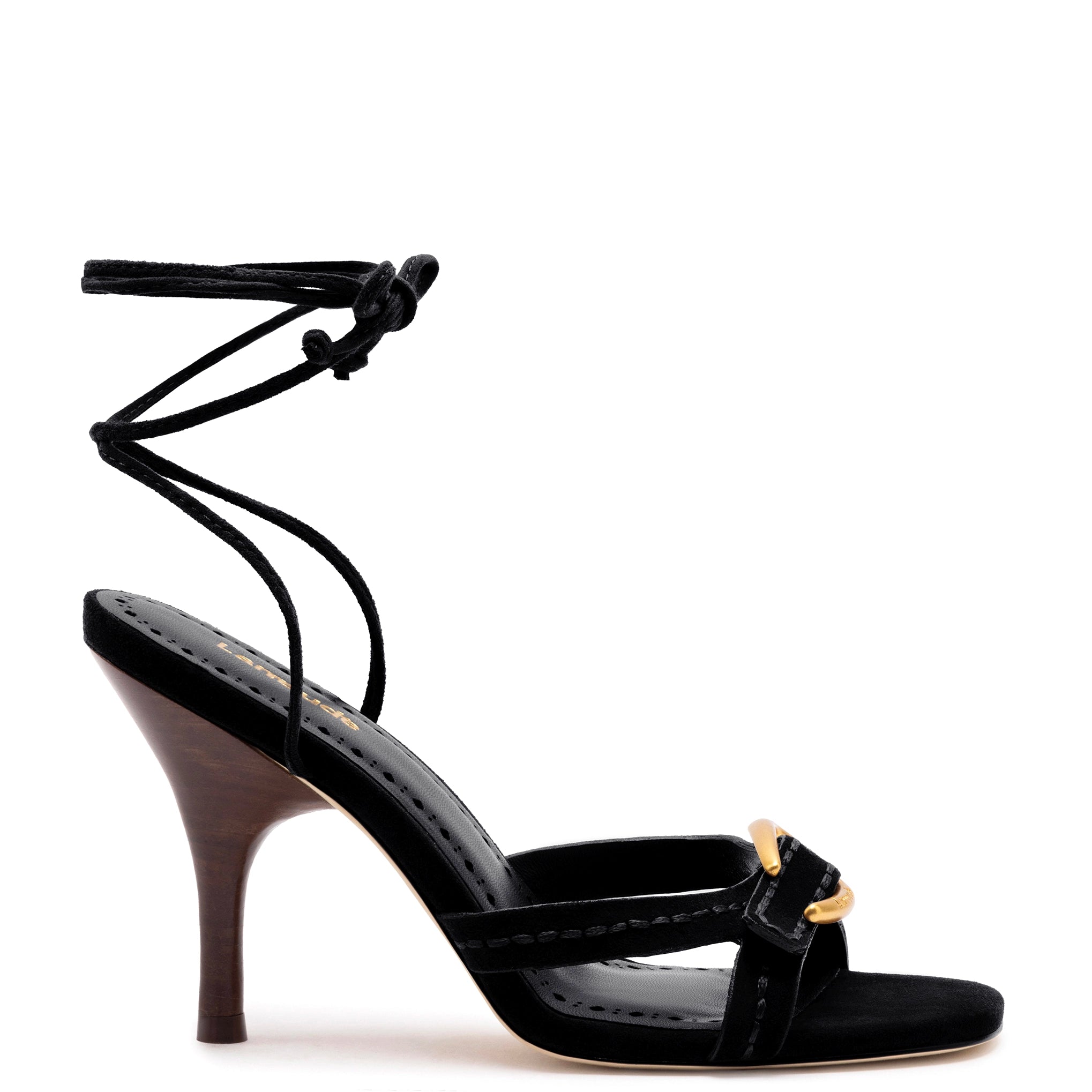Verona Strappy Sandal In Black Suede Quick - Dry Hiking Shoe Style   