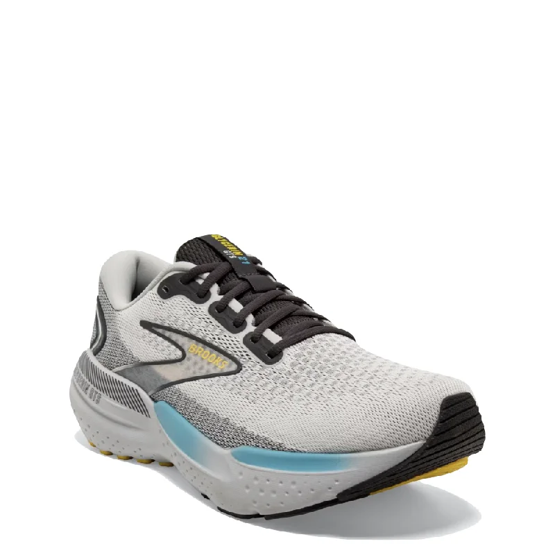 Brooks Men's Glycerin GTS 21 Sneaker in Coconut/Forged Iron/Yellow Camouflage Print Boot Style  