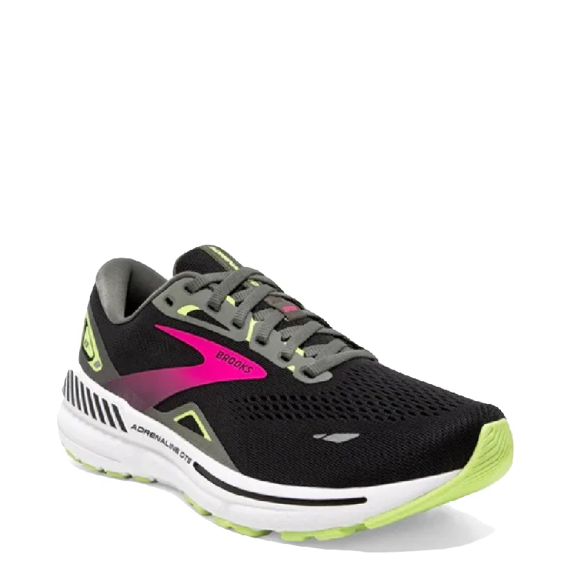 Brooks Women's Adrenaline GTS 23 Sneaker in Black/Gunmetal/Sharp Green British Gentleman Oxford Style Brooks Women's Adrenaline GTS 23 Sneaker in Black/Gunmetal/Sharp Green British Gentleman Oxford Style