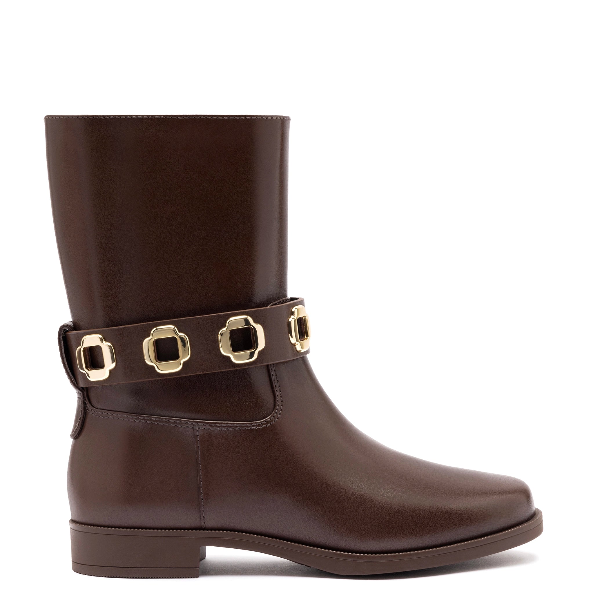 Milan Flat Bootie In Brown Water Resistant Leather Blue Coast Loafer Aesthetic 