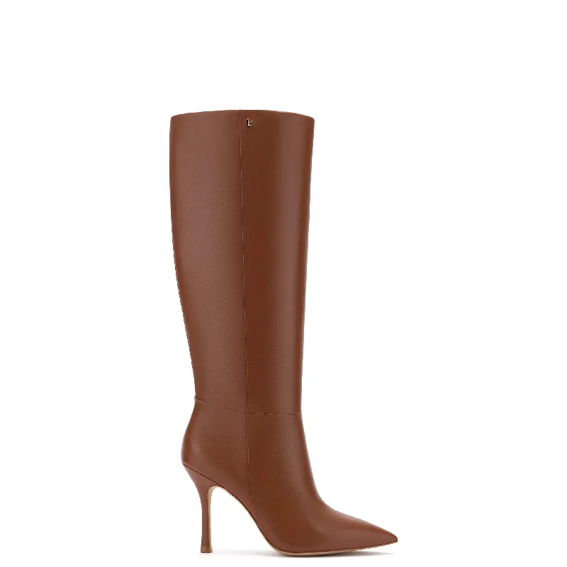 Kate Boot In Caramel Leather Metallic Trim Shoe Design  