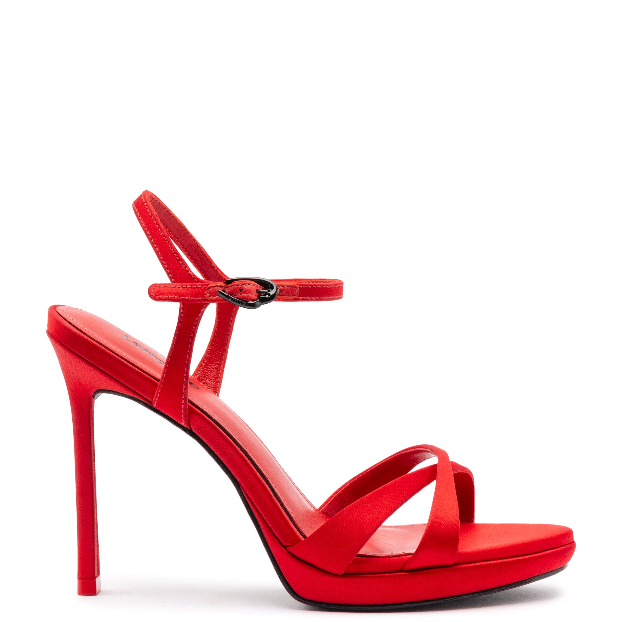 Angelina Sandal In Cherry Satin Mod Oxford Design  