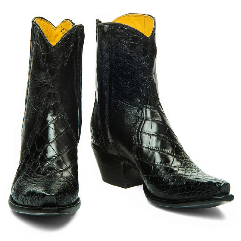 Crocodile/Calf Ankle Zipper Cowboy Boot Western Style  