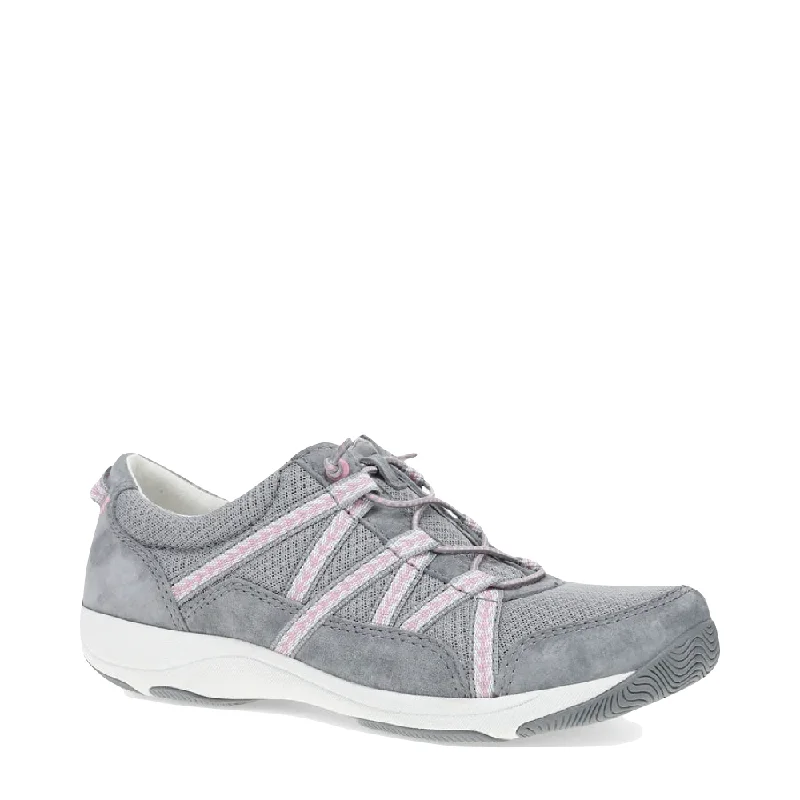 Dansko Women's Harlyn Sneaker in Grey Distressed Leather Shoe Style  
