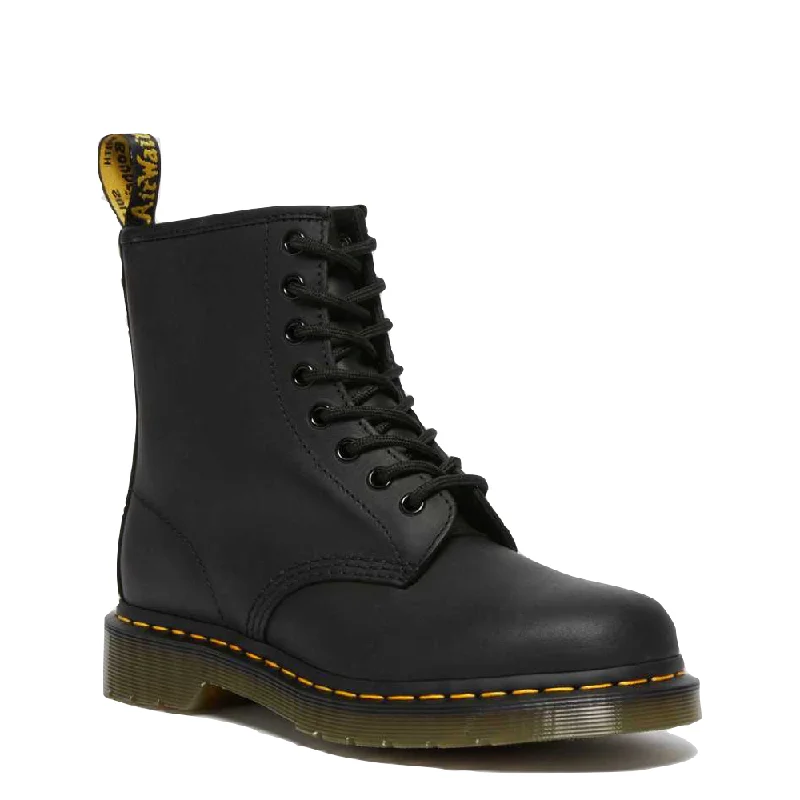 Dr. Martens Men's 1460 8 Eye Greasy Leather Lace Boot in Black Tech - Inspired Sneaker Look Dr. Martens Men's 1460 8 Eye Greasy Leather Lace Boot in Black Tech - Inspired Sneaker Look