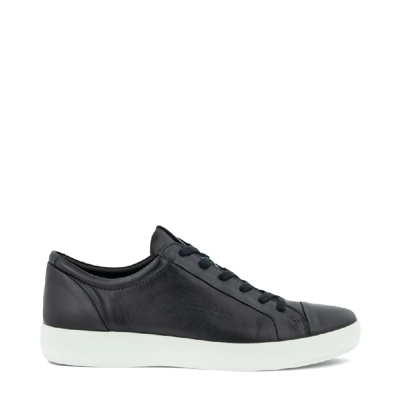 Ecco Men's Soft 7 City Sneaker in Black Skateboarding Sneaker Style  