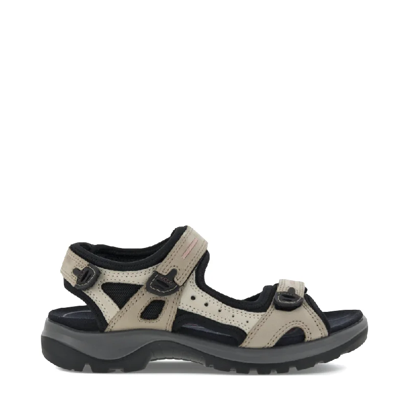 Ecco Women's Yucatan Sandal in Atmosphere/Ice with Black Monochromatic Shoe Look  