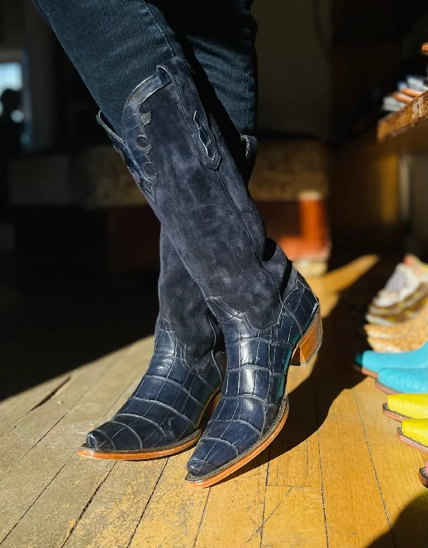 Fancy Crocodile with Nubuck 14" Casual Loafer Style          
