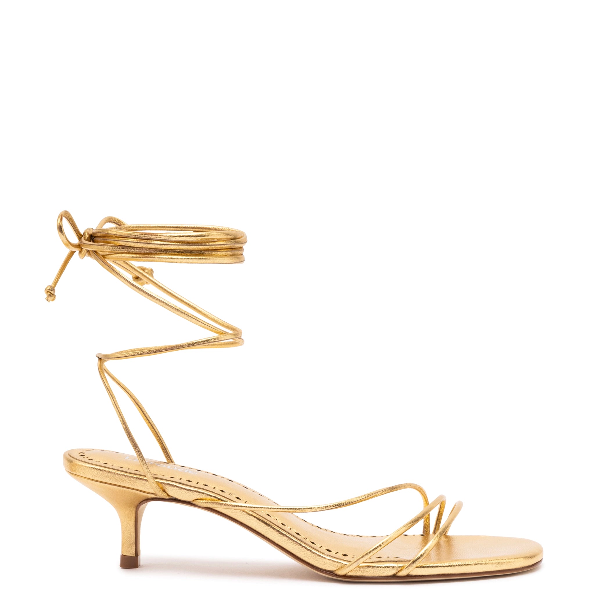 Sara Sandal In Gold Metallic Leather Elastic - Sided Chelsea Look  