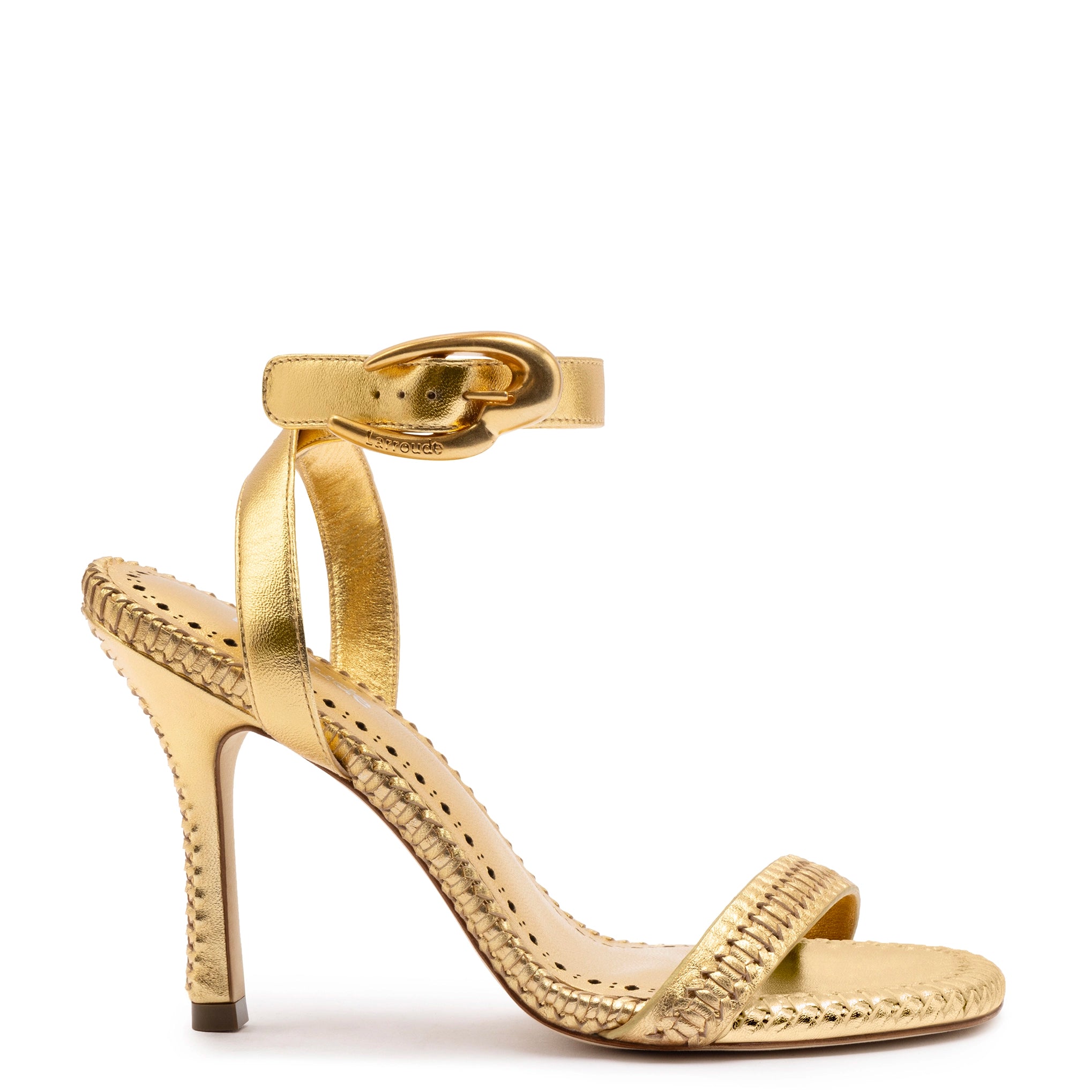 Verona Sandal In Gold Metallic Leather Ivy League - Inspired Derby Look 