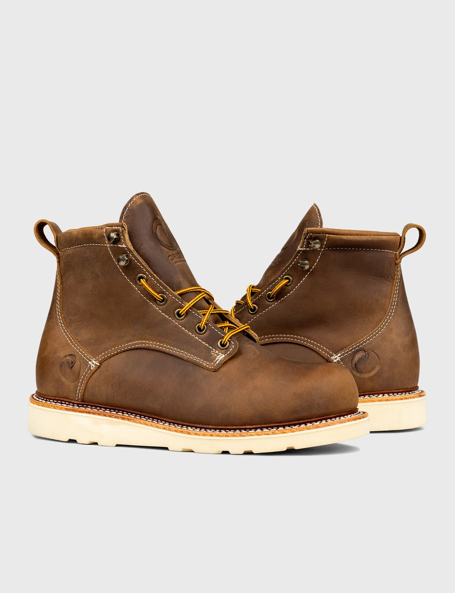 THE WILTON 6"  GOODYEAR WELTED BOOT - NATURAL WEDGE SOLE Vintage Oxford Appeal 