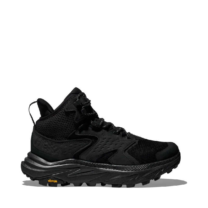 Hoka Men's Anacapa 2 Mid GTX Boots in Black/Black Patchwork Shoe Aesthetic  