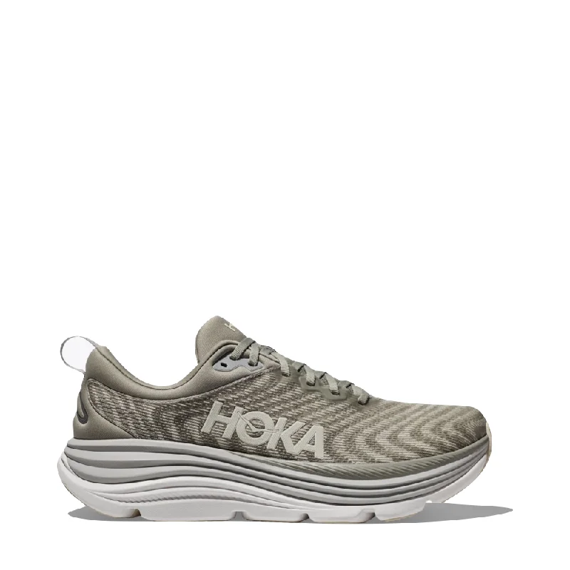 Hoka Men's Gaviota 5 Running Sneaker in Barley/Oatmilk Paisley Print Shoe Design  