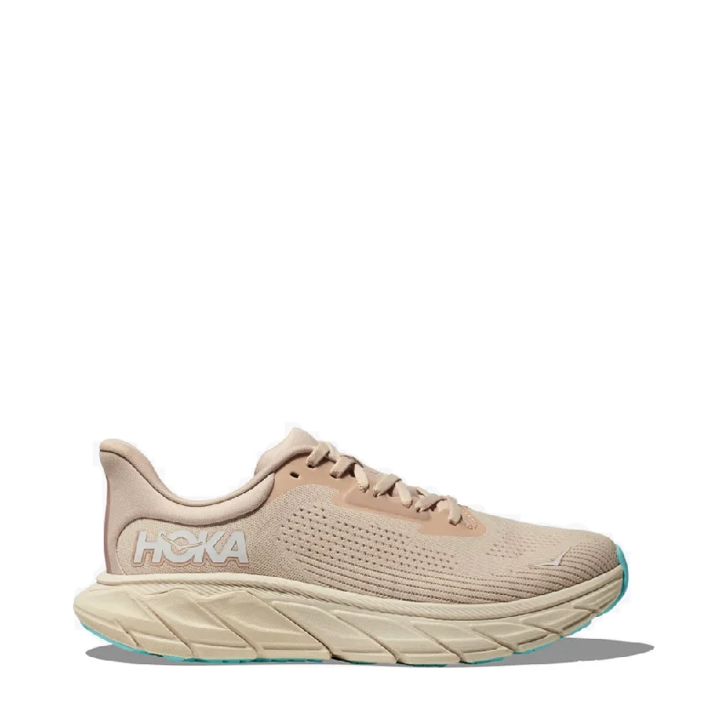 Hoka Women's Arahi 7 Sneaker in Vanilla/Cream Inflatable Shoe Look 