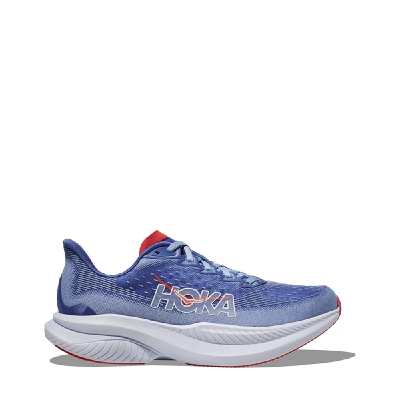 Hoka Women's Mach 6 Sneaker in Mirage/Stellar Blue Minimalist Sneaker Style  
