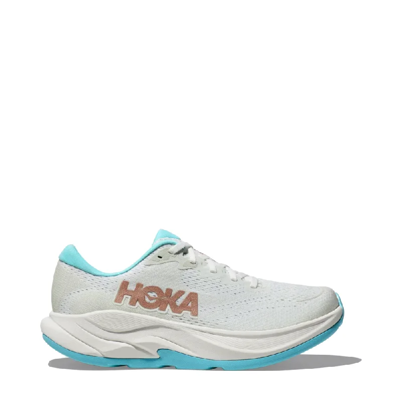Hoka Women's Rincon 4 Sneaker in Frost/Rose Gold Tassel Driving Shoe Look 