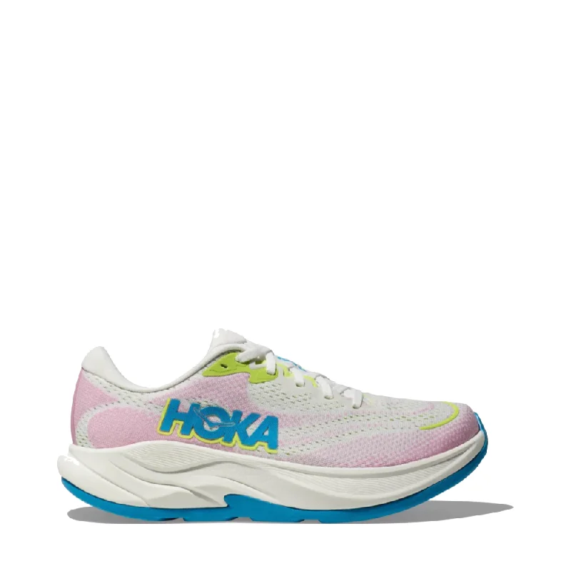 Hoka Women's Rincon 4 Sneaker in Frost/Twilight Pink Checkered Shoe Pattern Look  