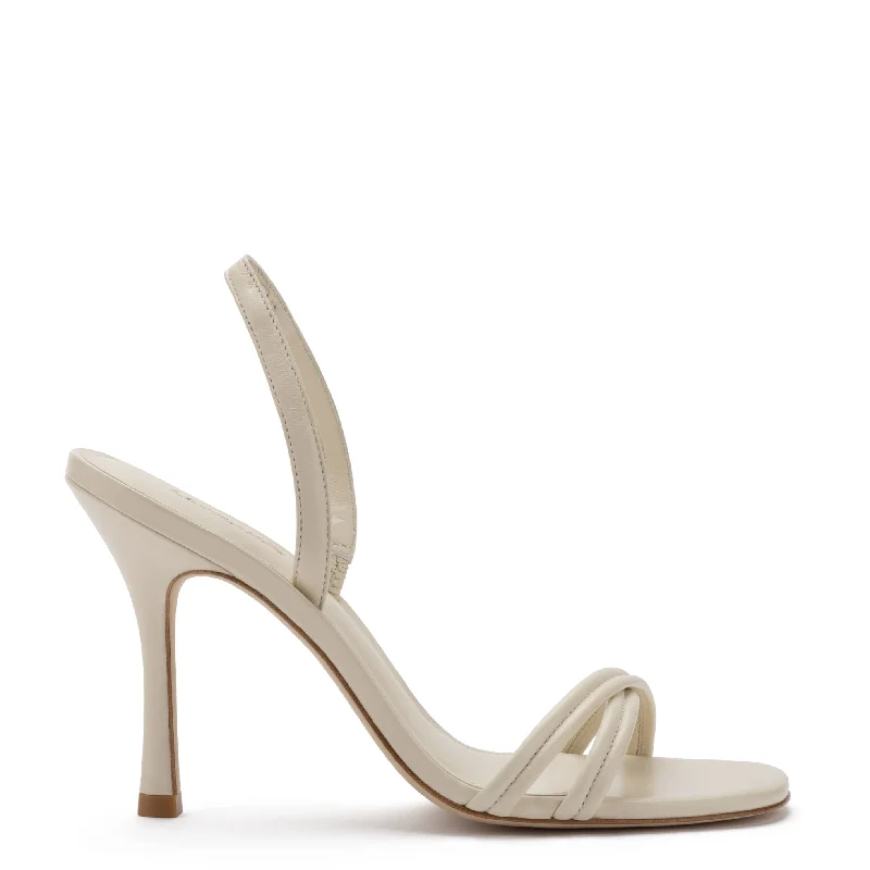 Annie Sandal In Ivory Leather Loose - Fit Slipper Style  