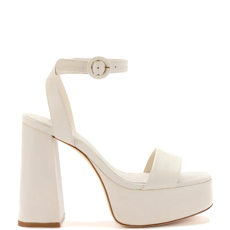 Dolly Sandal In Ivory Leather Dressy Chelsea Boot Style 