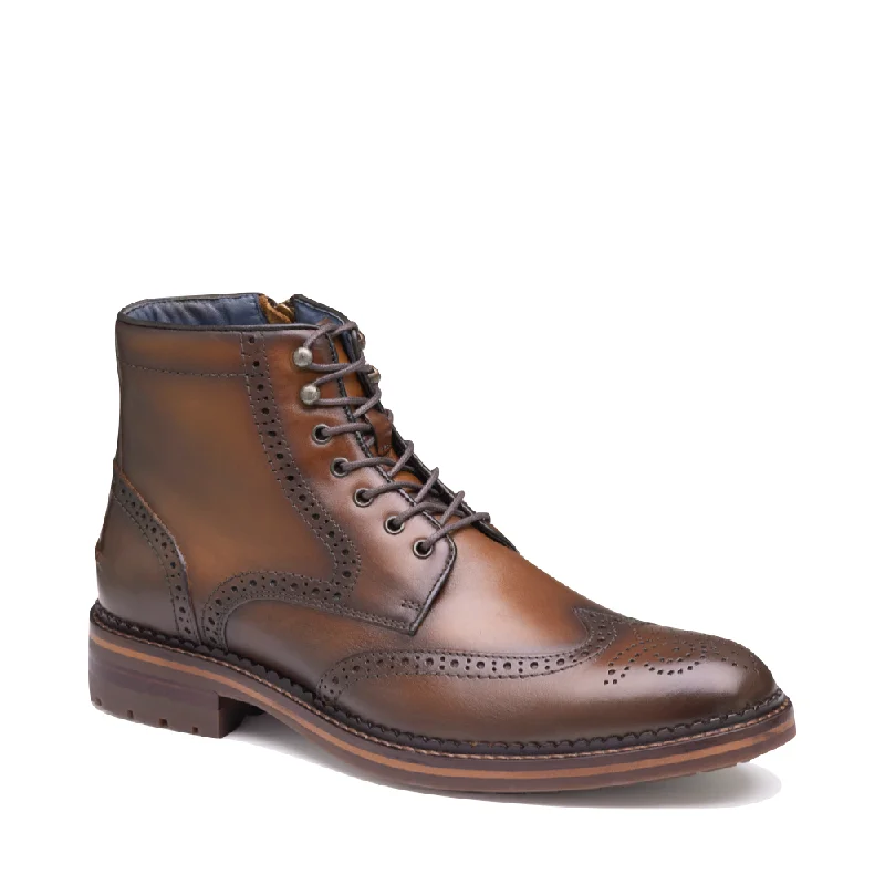 Johnston & Murphy Men's XC Flex® Connelly Wingtip Boot in Tan Retro Plimsoll Style  