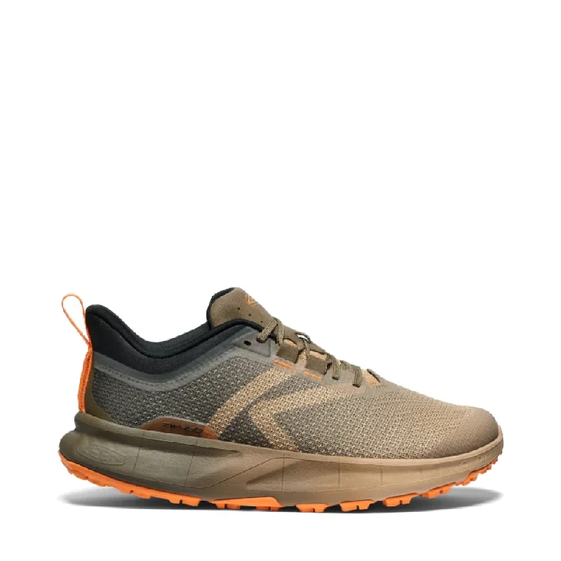 KEEN Men's 450 Dirt Hiking Shoe in Light Curry/Orange Pepper Checkered Shoe Pattern Look  