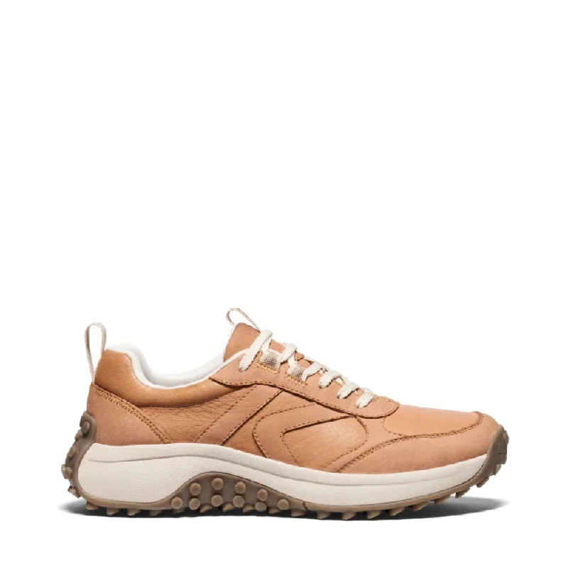 KEEN Women's KS86 Leather Sneaker in Natural/Birch Retro Basketball Sneaker Design  