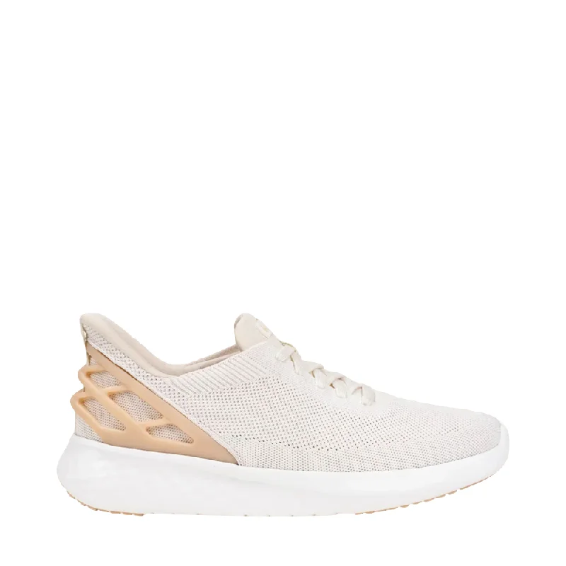 Kizik Athens Sneaker in White Creme Comfortable Derby Style  