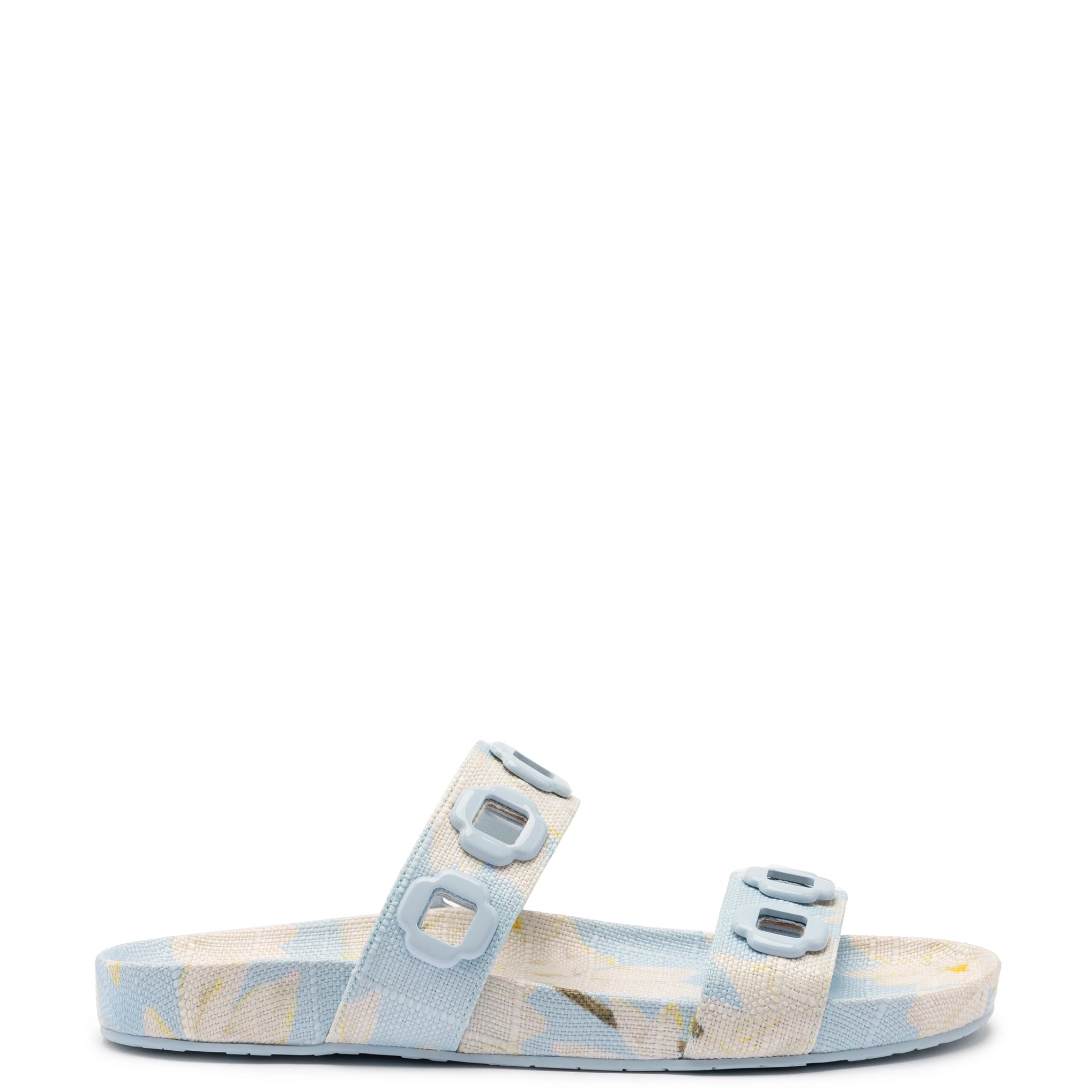 Milan Slide In Maya Printed Raffia Neon - Accent Sneaker Look  