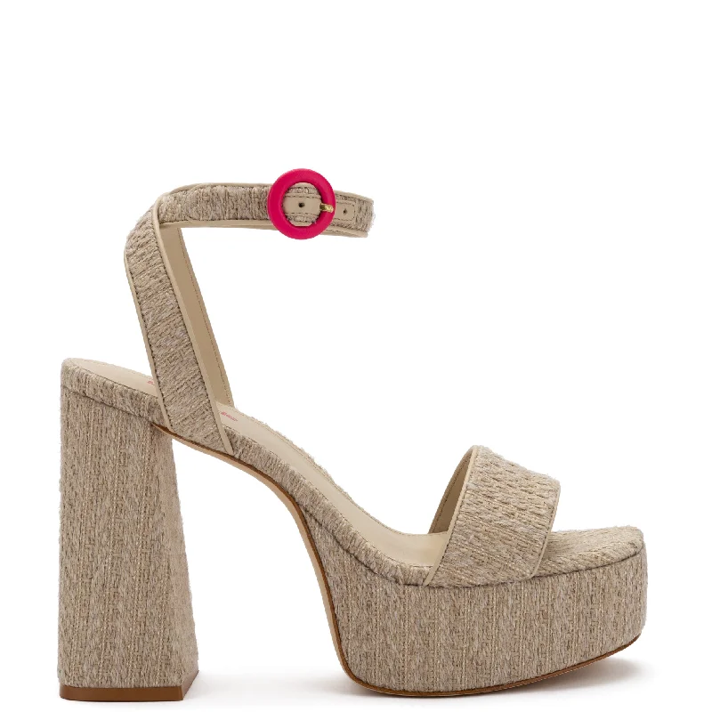 Dolly Sandal In Natural Raffia Lightweight Tennis Sneaker Look  