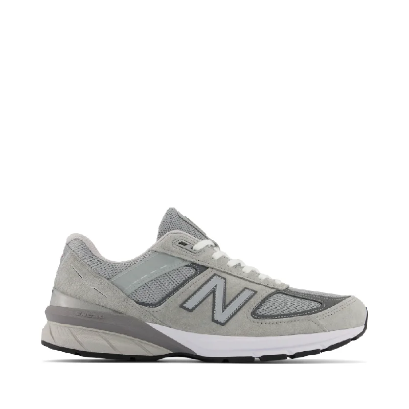 New Balance Men's MADE in USA 990v5 Sneakers in Grey Tailored Oxford Style 
