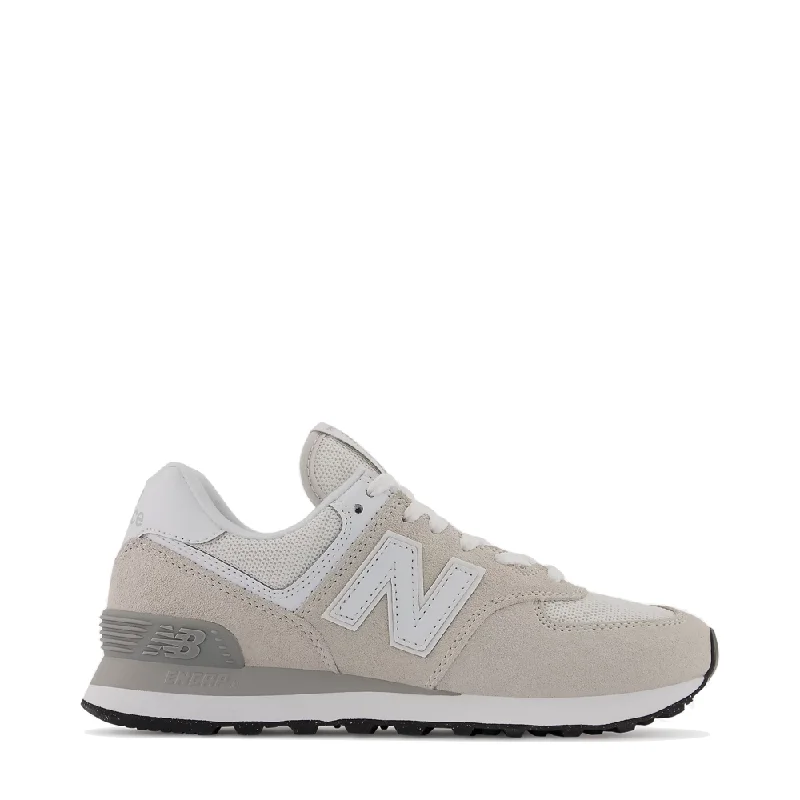 New Balance Women's 574 Sneaker in Nimbus Cloud with White Hip - Hop Sneaker Style  