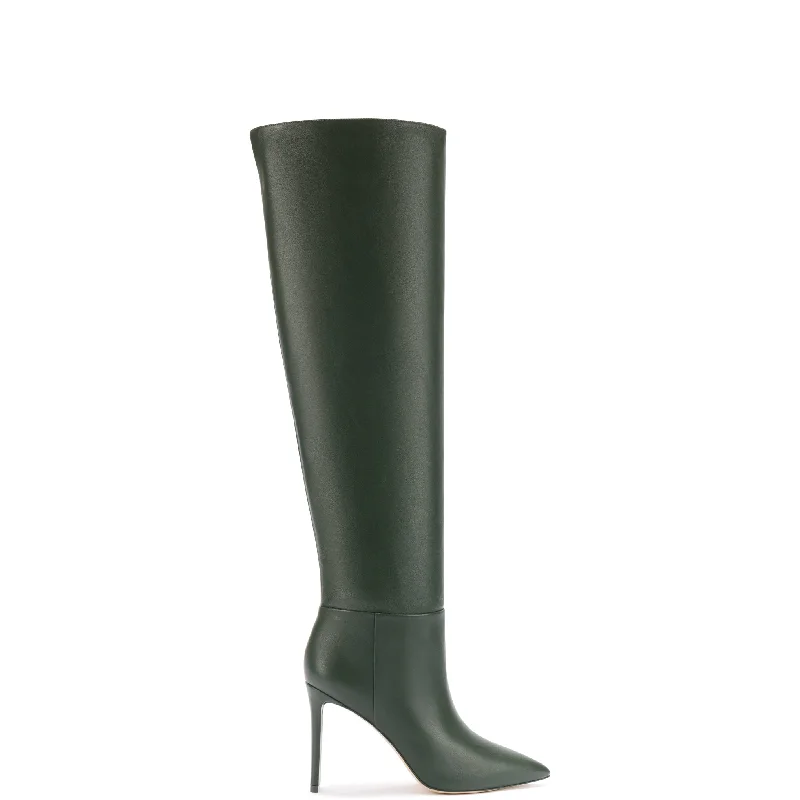 Larroudé x Jennifer Fisher Boot In Martini Green Leather Distressed Leather Shoe Style Larroudé x Jennifer Fisher Boot In Martini Green Leather Distressed Leather Shoe Style