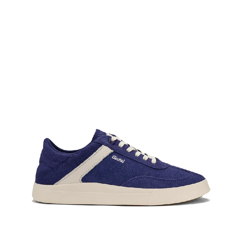 OluKai Women's Hā‘upu Leather Lace Sneaker in Navy/Off White Combat - Inspired Military Boot Look OluKai Women's Hā‘upu Leather Lace Sneaker in Navy/Off White Combat - Inspired Military Boot Look