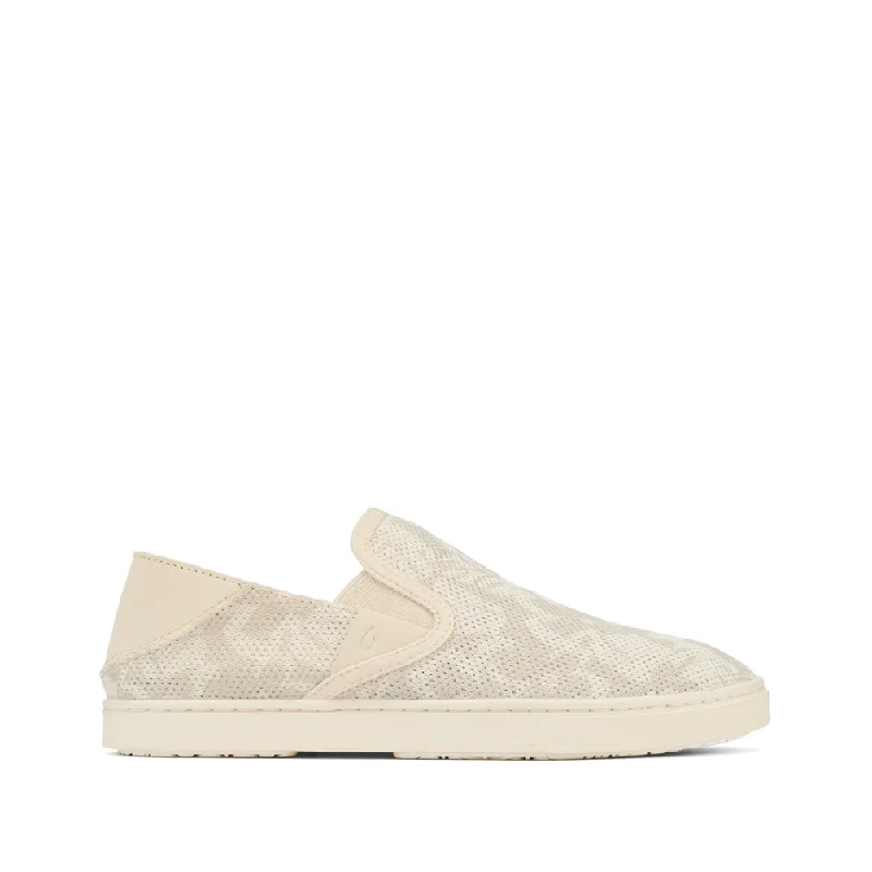 OluKai Women's Pehuea Mesh Slip On Sneaker in Puka/White Aesthetic  