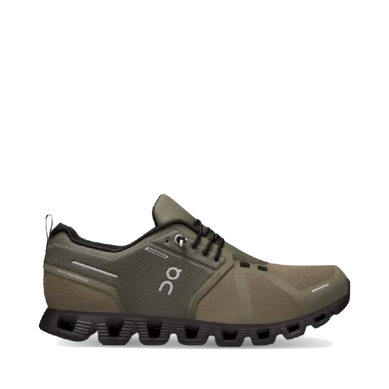 On Men's Cloud 5 Waterproof Sneaker in Olive/Black Hip - Hop Sneaker Style  