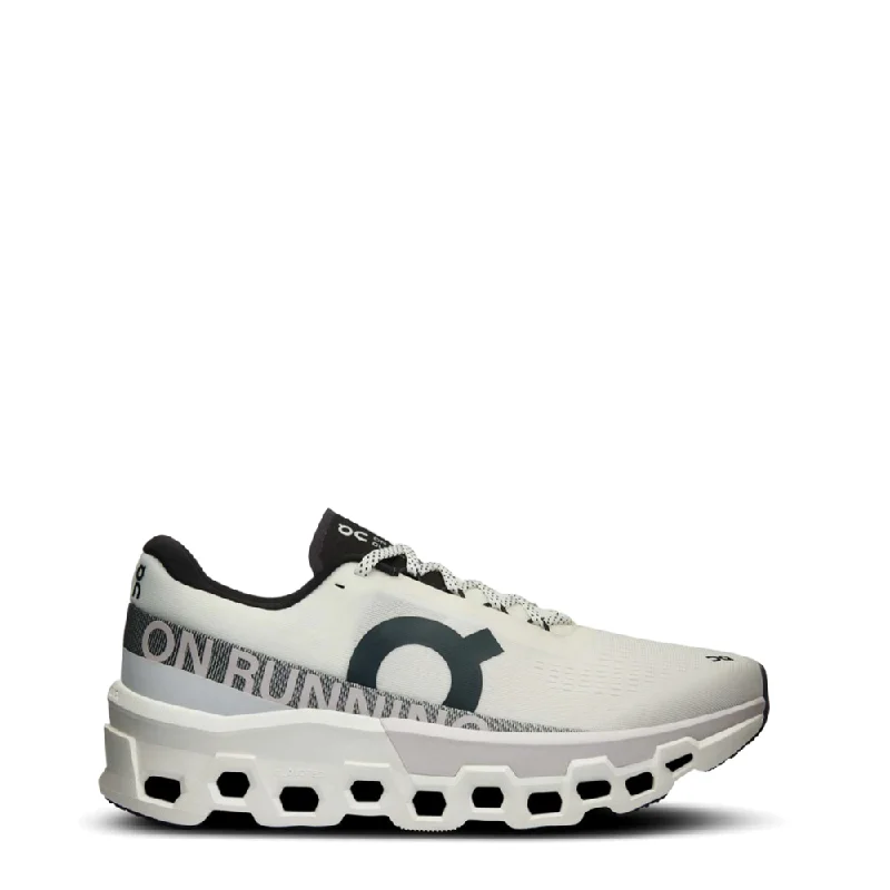 On Men's Cloudmonster 2 Sneaker in White/Frost Loose - Fit Slipper Style  