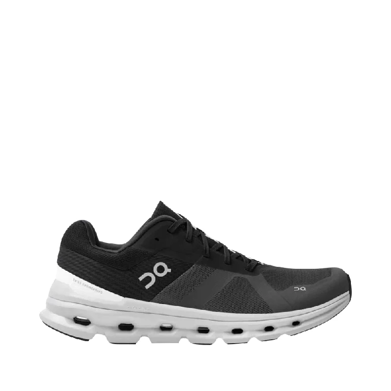 On Men's Cloudrunner Sneaker in Eclipse/Frost Retro Basketball Sneaker Design  