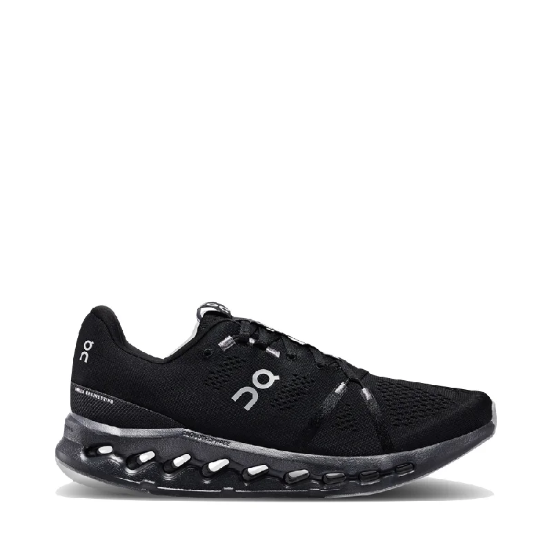 On Men's Cloudsurfer Running Sneaker in All Black Ivy League - Inspired Derby Look 