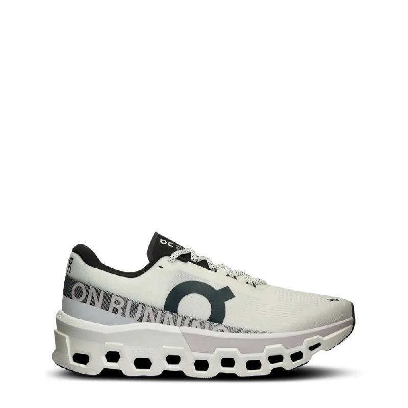 On Women's Cloudmonster 2 Sneaker in White/Frost Sustainable Shoe Design  